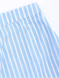 Trendy Drawstring Button Up Striped Skorts