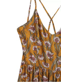 Trendy Sunflower Criss Cross Midi Dress