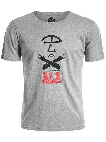 Trendy Short Sleeve Cotton Blend Graphic T Shirt