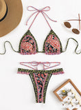 HALTER SWIMSUIT YELLOW STRAP BIKINI