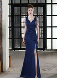MERMAID V-NECK BEADING PARTY DRESS