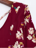 Stunning V Neck Floral Print Flared Dress