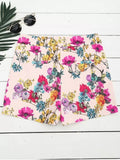 Trendy Side Zipper High Waisted Floral Shorts