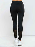Trendy High Waisted Mesh Spliced Yoga Leggings Pants
