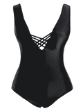 Trendy Cutout Open Back Plus Size One Piece Swimwear