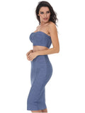 Strapless Bandeau Top and Sheath Skirt Set