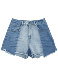 Trendy Cutoffs Asymmetrical Denim Shorts