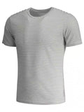 Trendy Mens Striped Crewneck Jersey Tee