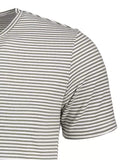 Trendy Mens Striped Crewneck Jersey Tee