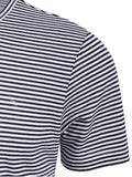 Trendy Mens Striped Crewneck Jersey Tee