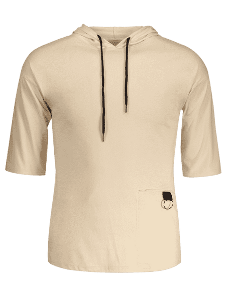 Trendy Drawstring Hooded T-shirt