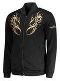 Cute Zippered Embroidered Bomber Jacket