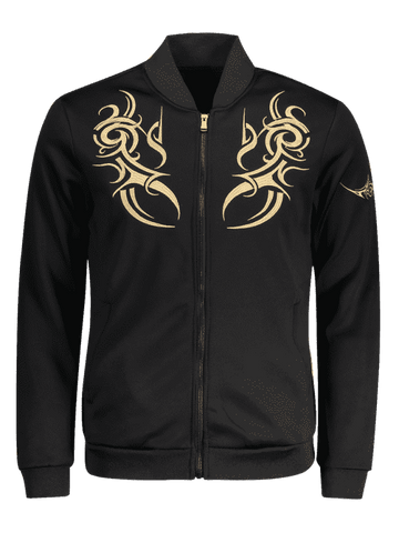 Cute Zippered Embroidered Bomber Jacket