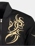 Cute Zippered Embroidered Bomber Jacket