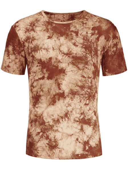 Trendy Men Round Neck Tie Dyed Tee