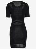 Trendy Cut Out Knitted Fitted Dress