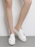 Gorgeous Faux Leather Bowknot Slip On Flats