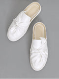 Gorgeous Faux Leather Bowknot Slip On Flats