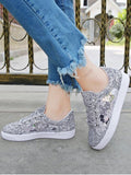Trendy Glitter Tie Up Sequins Flat Shoes