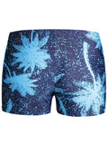 Trendy Leaf Print Swim Trunks