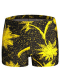 Trendy Leaf Print Swim Trunks