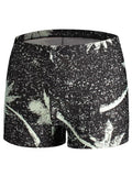 Trendy Leaf Print Swim Trunks