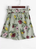 Trendy Smocked Floral High Waisted Shorts
