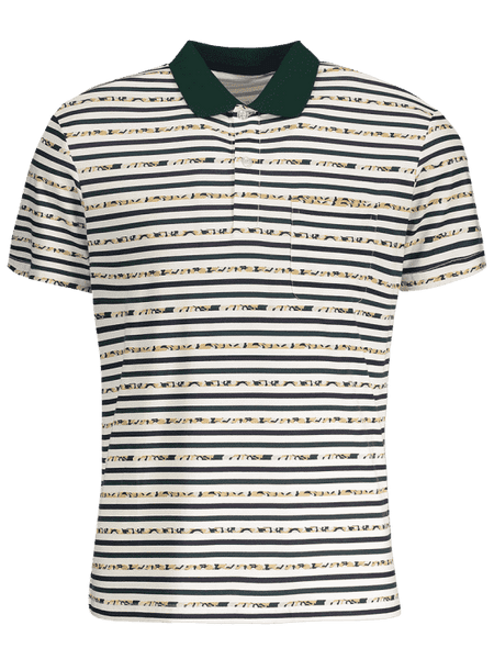 Trendy Pocket Striped Polo Shirt