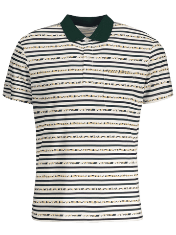 Trendy Pocket Striped Polo Shirt