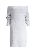 Trendy Off The Shoulder SweaterLight Gray  Dress