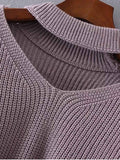 Fashion Cut Out Chunky Choker Sweater