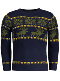 Trendy Crew Neck Jacquard Sweater