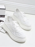 Trendy PU Leather Insert Breathable Athletic Shoes