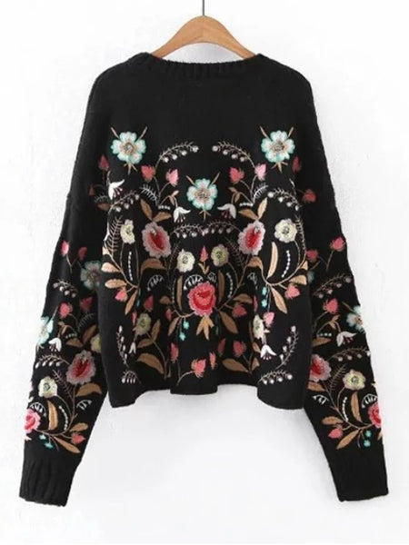 Cute Embroidered Collar Sweater