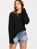 Trendy Back V Oversized Chunky Sweater