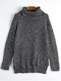 Pretty Turtleneck Side Slit Sweater