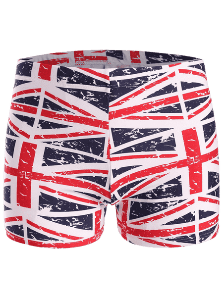 Trendy Distressed Flag Swim Trunks