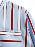 Pretty Button Up Pocket Striped Longline Shirt