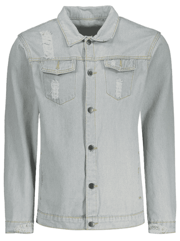 Chic Mens Distressed Denim Jacket
