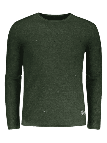 Trendy Cotton Distressed Sweater