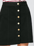 Gorgeous Button Fly High Waisted Mini Skirt