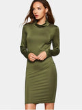 Trendy Ruched Back Cut Out Club Bodycon Dress
