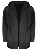 Fashion Drawstring Open Front Hooded Coat