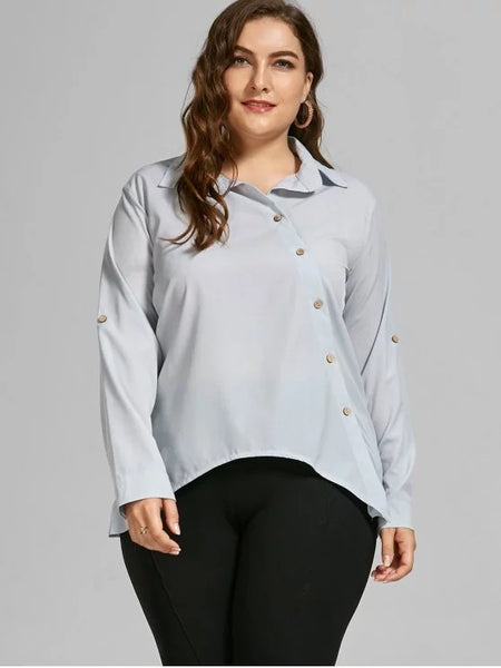 Gorgeous Button Up Long Sleeve Plus Size Shirt