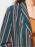 Gorgeous Buttoned Flap Pockets Stripes Blazer