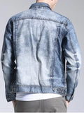 Fashion Button Up Light Wash Denim Jacket