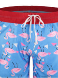 Fashion Patch Flamingo Print Swim Trunks