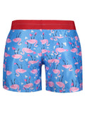 Fashion Patch Flamingo Print Swim Trunks
