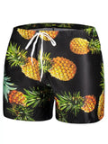 Fashion Pocket Pineapple Print Swim Trunks