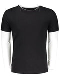 Fashion Long Sleeve Two Tone T Shirt